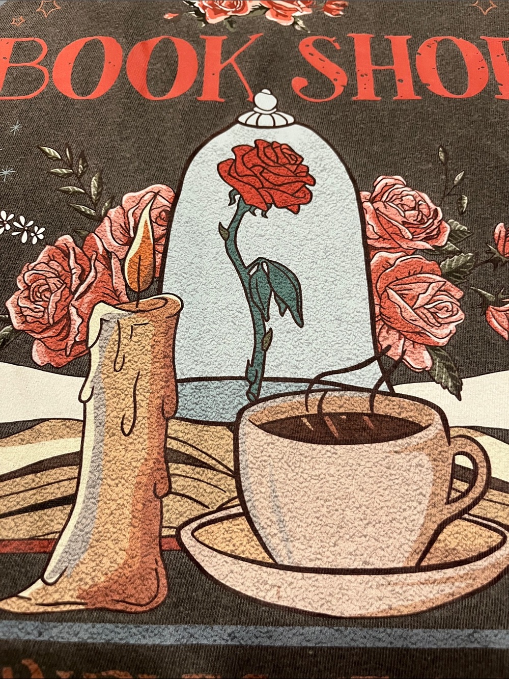 Comfort Colors Black 'Belle's Book Shop' Graphic Tee - Picture 3 of 4